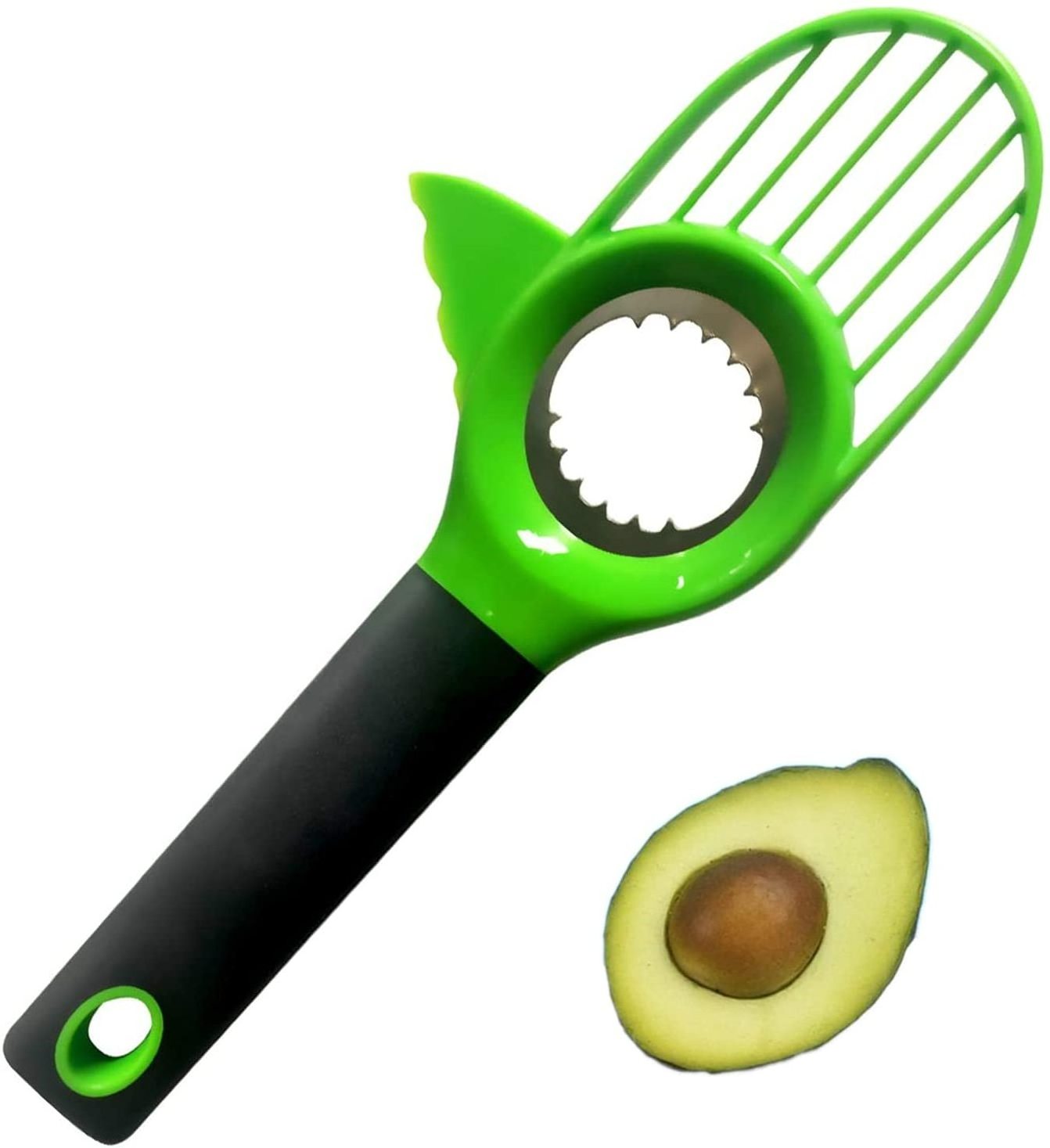 3 in 1 Avocado Cutter for Fruit and Vegetables Tool Avocado Slicer Knife with Silicon Grip Handle and Avocado Pitter