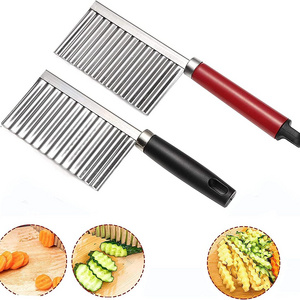 2 Pcs Potato Crinkle Cut knife Decorative Knife for Fruits and Vegetables Home Kitchen Wavy Blade Cutting Tool