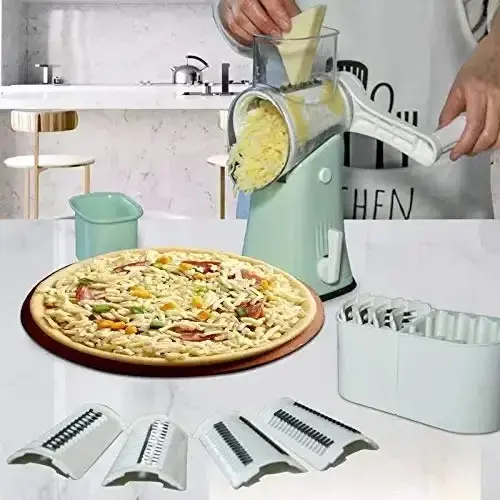 5 in 1 Rotary Cheese Grater with Handle Cheese Shredder Food Vegetable Grader Hand Crank Grater  Kitchen Gift