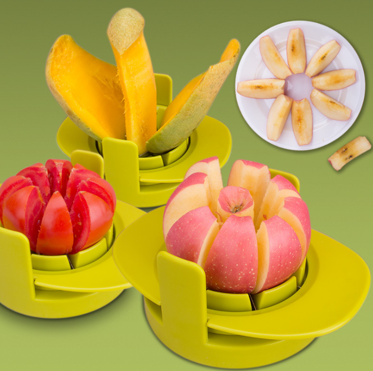 Amazon top seller 2020 fruit vegetable tools Stainless steel fruit cutter Apple Mango Tomato 3 in 1 slicer cutter