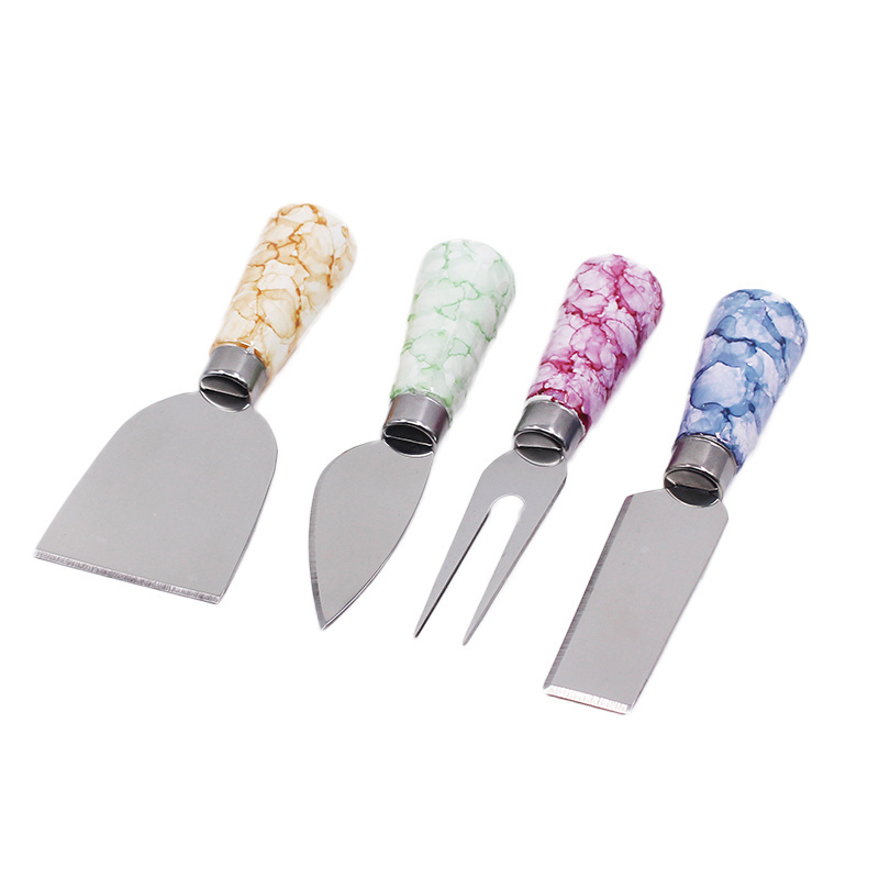 Homsense Stainless Steel Butter Spreader Cheese Condiment Knives Set Kitchen Tools 4-Piece(Color) In Color Gift Box