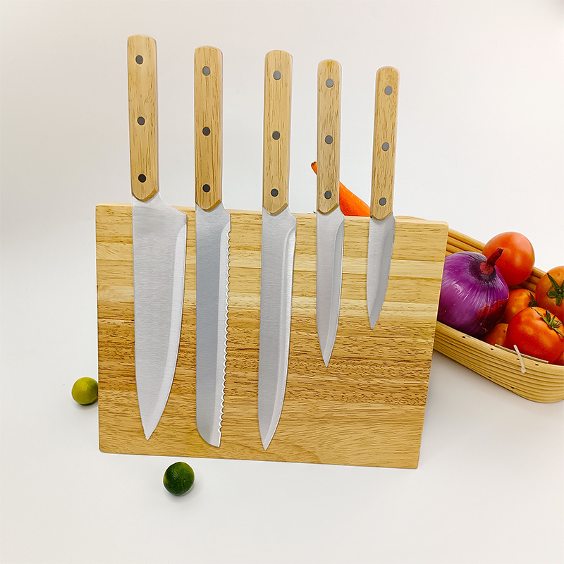 Wholesale custom logo kitchen knives & accessories stainless steel kitchen knife block set