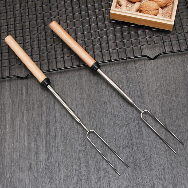 Homsense Manufacturers Wholesales Best Selling Products Extended Fork For Bbq Telescopic Bbq Fork Set