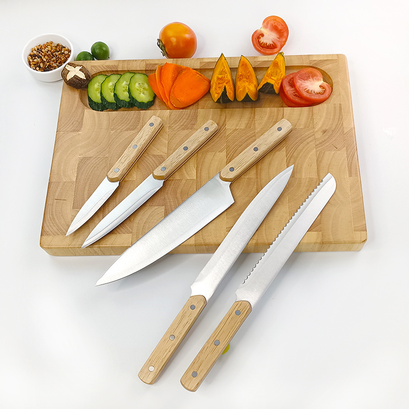 Wholesale custom logo kitchen knives & accessories stainless steel kitchen knife block set