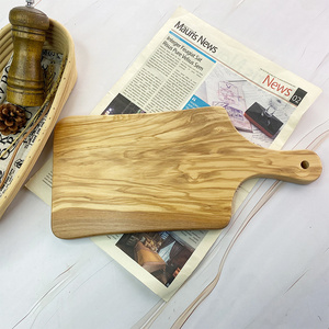 Breakfast Bread Olive Wood Cutting Board With Handle Heat Resisting Organic Wooden Cutting Board