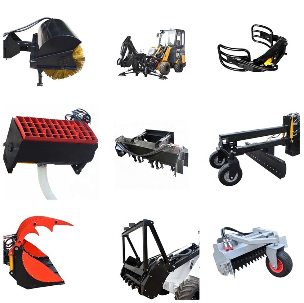 Mini Excavator Skid Steer Backhoe Loader Tractor Attachments Hydraulic Earth Auger/Digger/Hammer/Breaker/Sweeper/Snow Blower