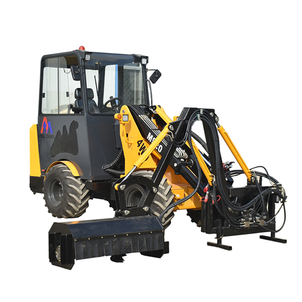 side boom flail mower wheel loader with telescopic boom for municipal work