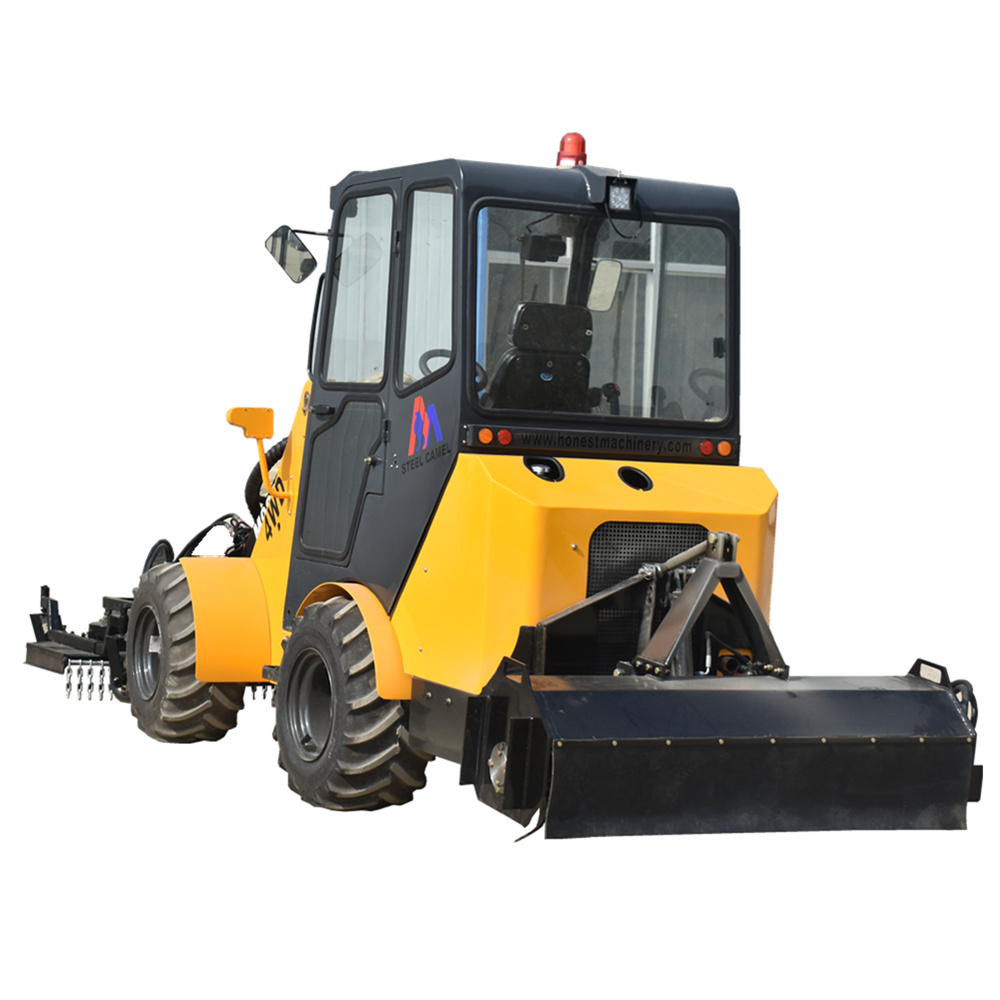 side boom flail mower wheel loader with telescopic boom for municipal work