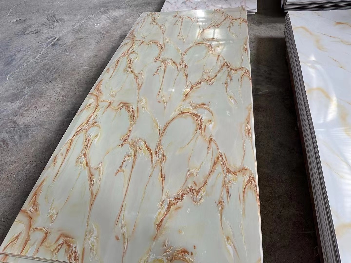 2023 Manufacturer Hotsale Stone Panels 4x8 Pvc Marble Sheet UV coating PVC wall panel PVC marble sheet new color low price