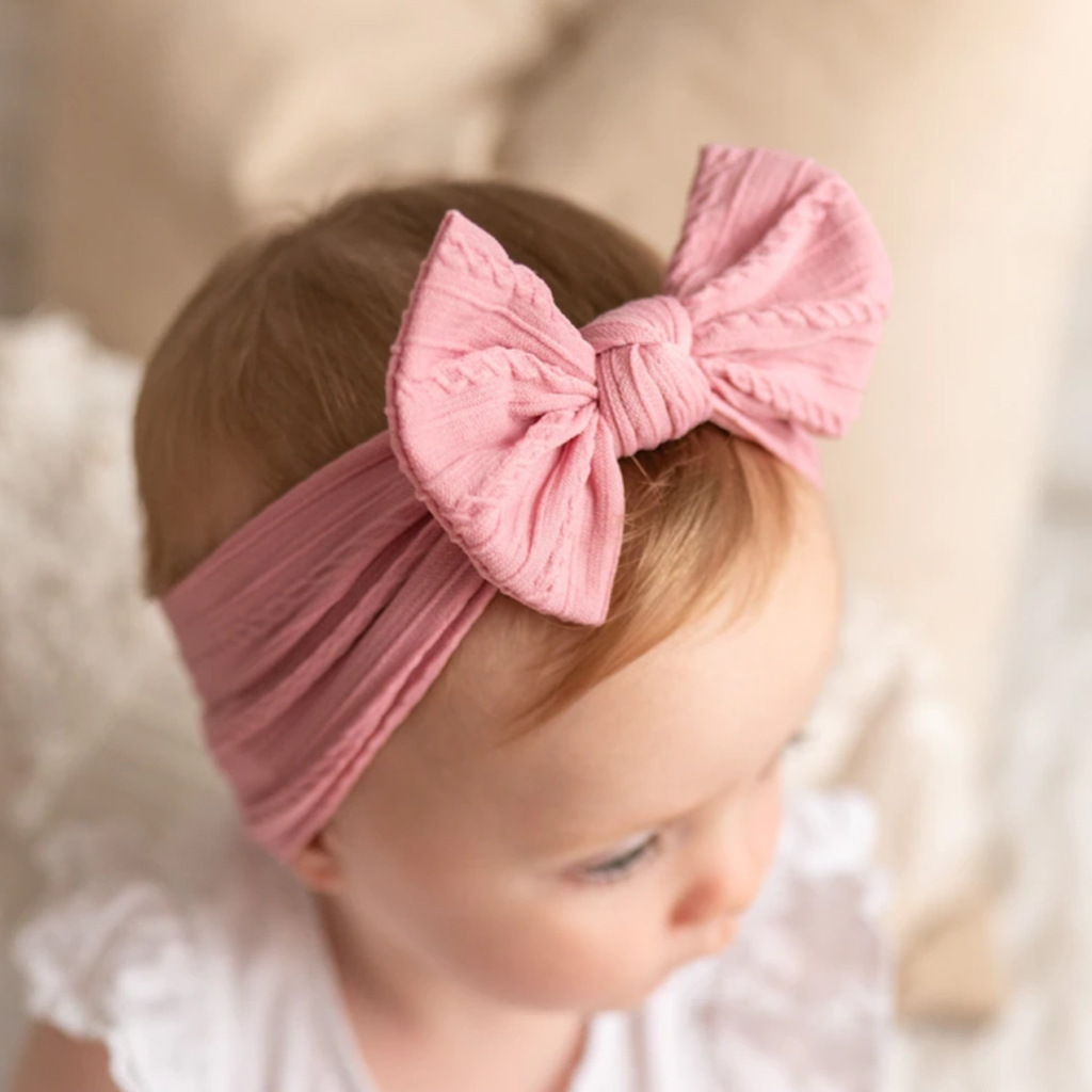 HOT SALE crochet flower muslin bamboo headbands for baby ribbon 1 year girls elastic headband hairband set new born baby girl