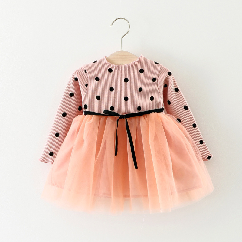 Hongbo 2023 Custom New Princess Clothing Baby Girls Tulle Dresses Toddler Kids Puff Long Sleeve Spring & Autumn Baby Dress