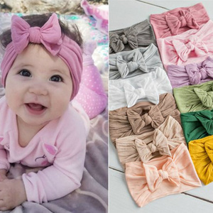 HOT SALE crochet flower muslin bamboo headbands for baby ribbon 1 year girls elastic headband hairband set new born baby girl