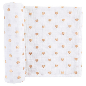 2 layer 47" x 47" Soft Cotton Muslin Swaddle Blanket Breathable Baby Blanket Muslin Swaddle Wrap