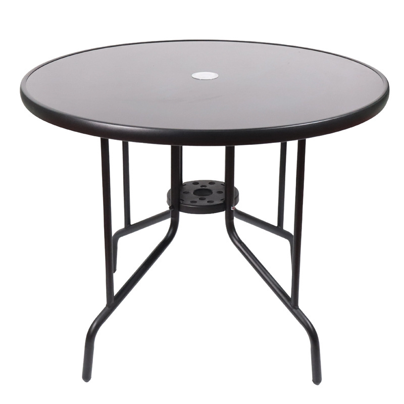 High quality morden round patio side table glass coffee umbrella table