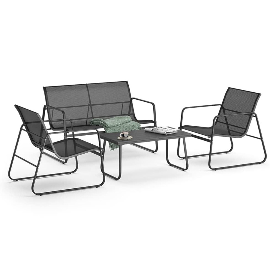 Outdoor patio conversation set covers 4 pieces with 2 single chair loveseat long table