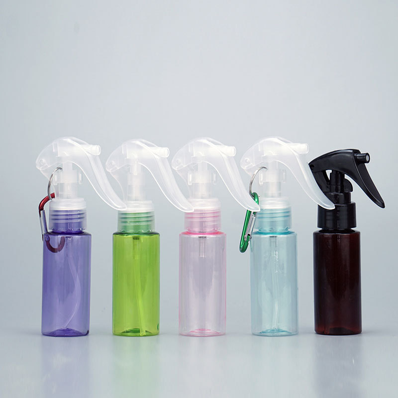 60ml Black Hair Water Empty Plastic Trigger Sprayer Mini Spray Bottle With Keychain