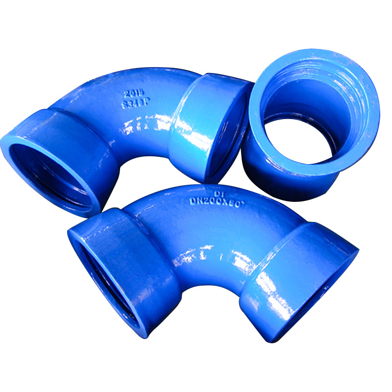 ISO2531 DN80 DN125 DN1400 Ductile Iron Pipe Fitting Double Flange 45 90 degree Elbow Bend for Water