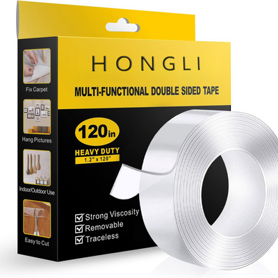 Nano Double Sided Tape,Multipurpose Removable Adhesive Transparent,Grip Mounting,Washable Strong Sticky Heavy Duty for Poster