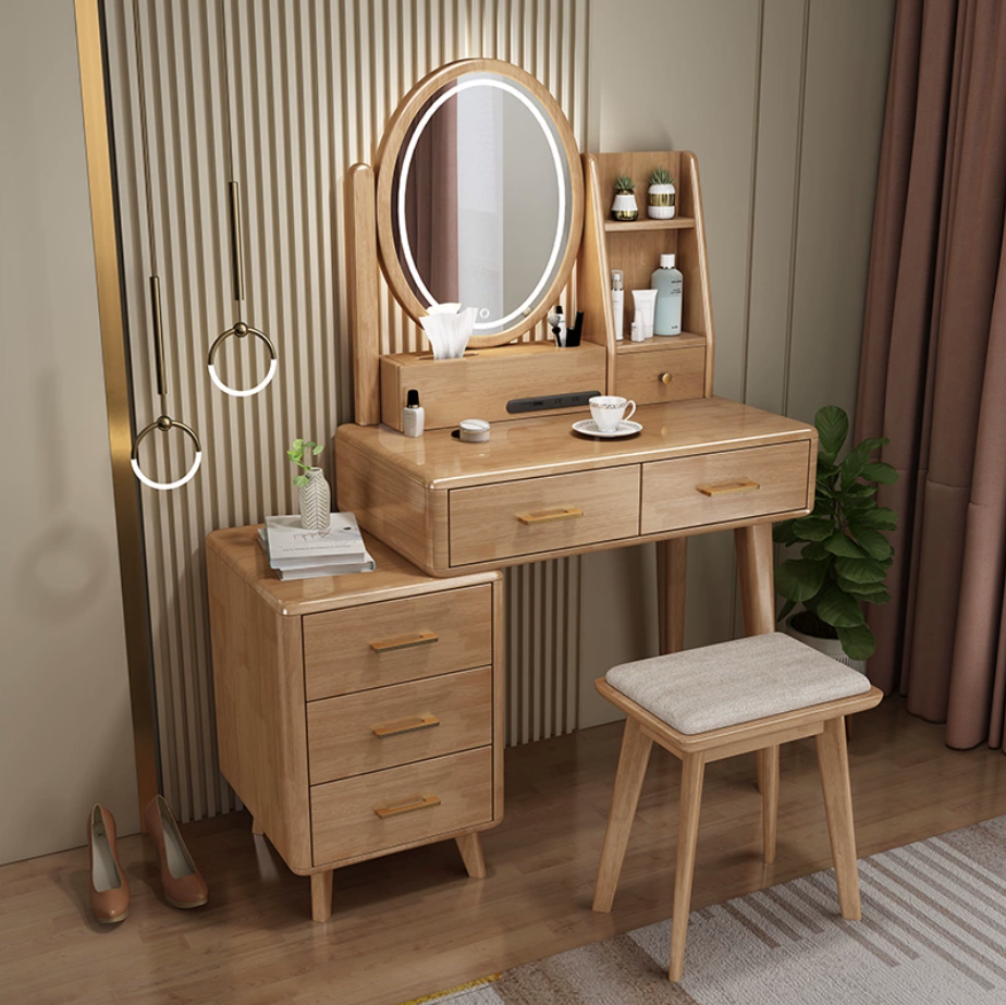 Hot Wholesale Unique Modern Simple Light Luxury European Wooden Dressing Table With Mirror