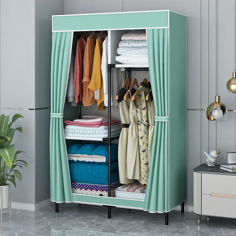 Wholesale Modern Simple Bedrooms Furniture Non-Woven Fabric Stand Wardrobe With Storage System With Door