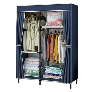 Wholesale Modern Simple Bedrooms Furniture Non-Woven Fabric Stand Wardrobe With Storage System With Door