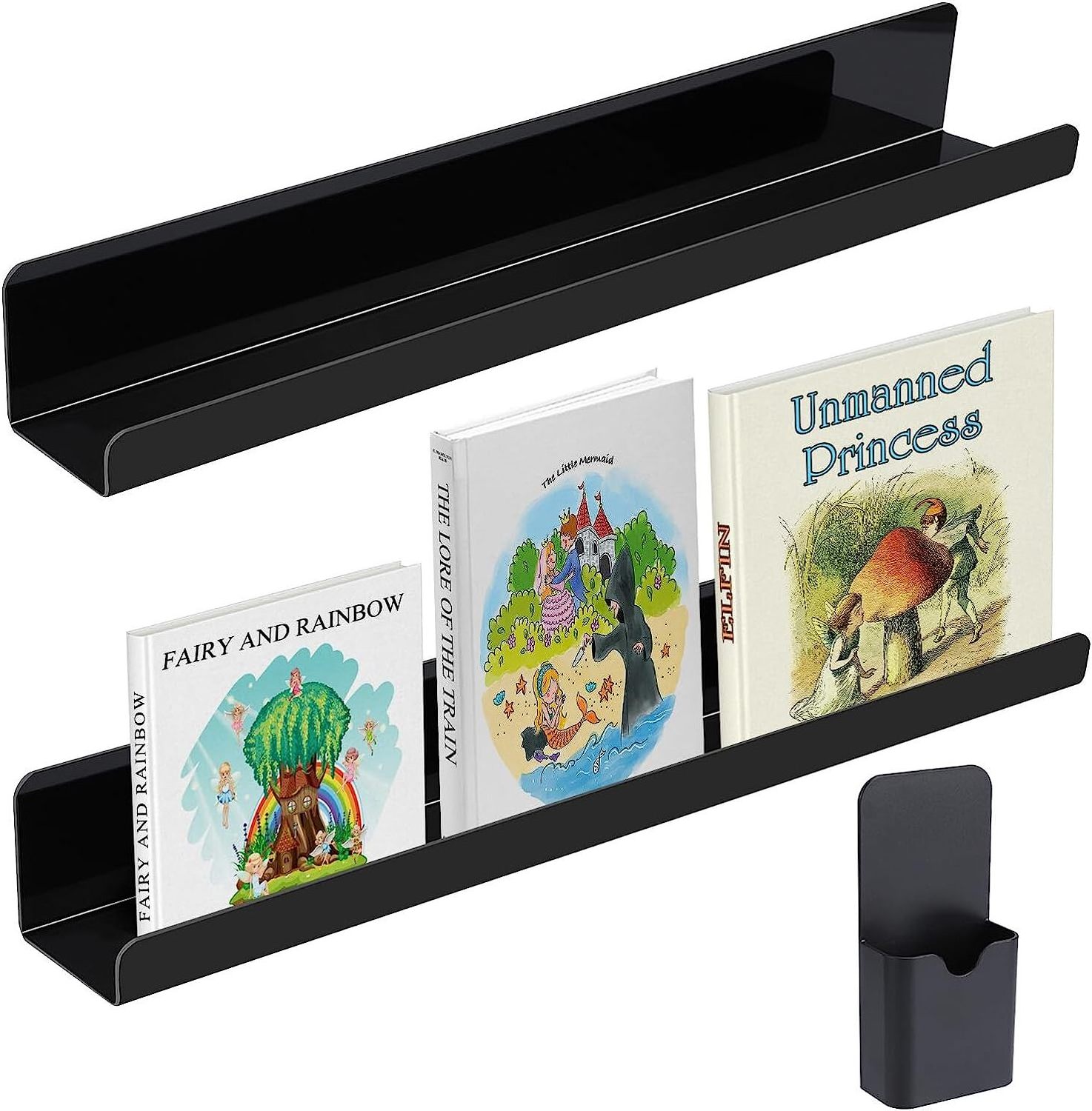 2-pack clear acrylic movable magnetic book shelf for whiteboard classroom