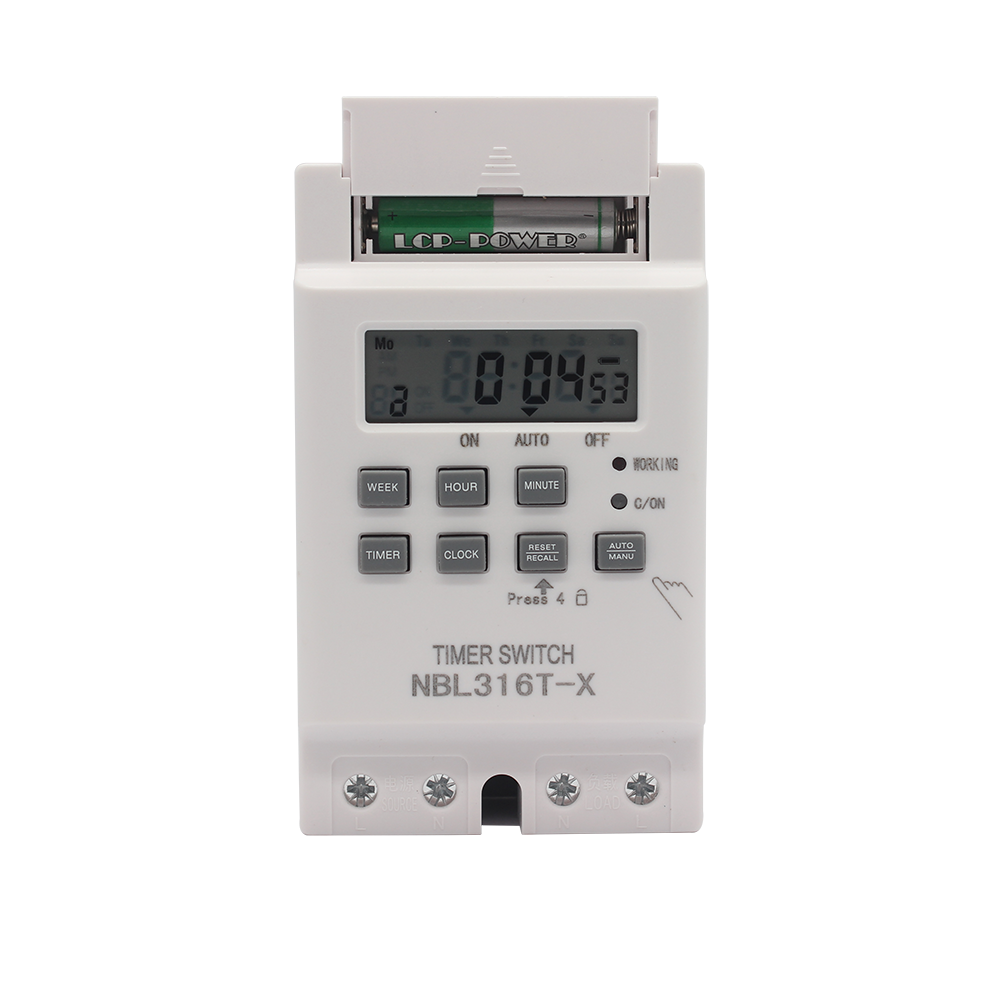 New Design NBL316T-X 12v dc 220v ac 240v 380v weekly 7 day monthly digital electronic countdown programmable timer time switch