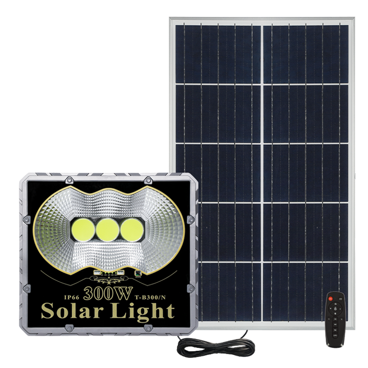 300 Watts Outdoor Solar Spotlight Lighting Waterproof IP66 Street Remote Control Wall COB Flood  Light Solar