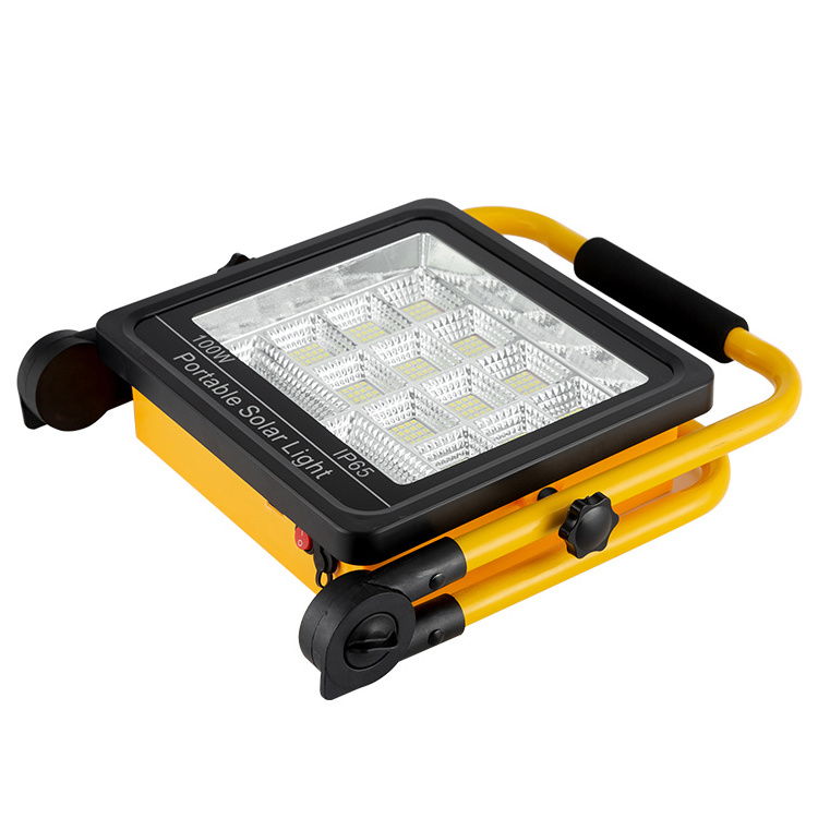 50W/100W USB LED Work Light Portable Waterproof IP65 Solar Flood Light Rechargeable Spotlight for Outdoor Work Camping Barbecue