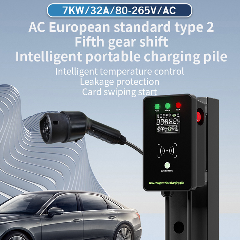 2022 New Design Home Wifi Enabled Electric Vehicle Ev Charger Level 2 Evse 220 Volt 32 Amp Electric Car Charger Origin Oem Suppo