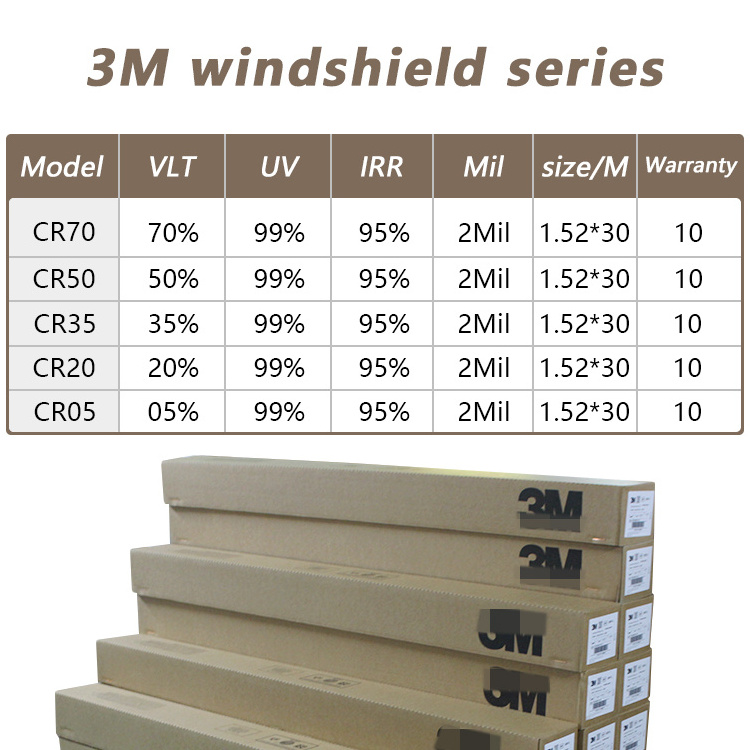 3m Insulation Window Tint  Film black 15% Nano Ceramic Tints car Window Films CR70  High quality automobile membrane 1.52*30M