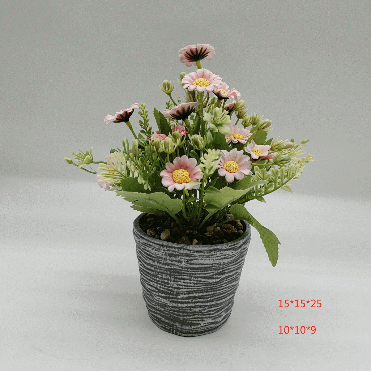 Modern Design Artificial Potted Small Daisy with Glazed Ceramic Pot Indoor and Outdoor Decorative Plant for Floor Usage