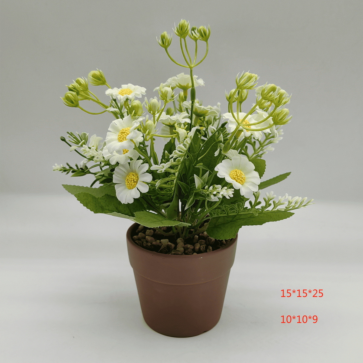 Modern Design Artificial Potted Small Daisy with Glazed Ceramic Pot Indoor and Outdoor Decorative Plant for Floor Usage