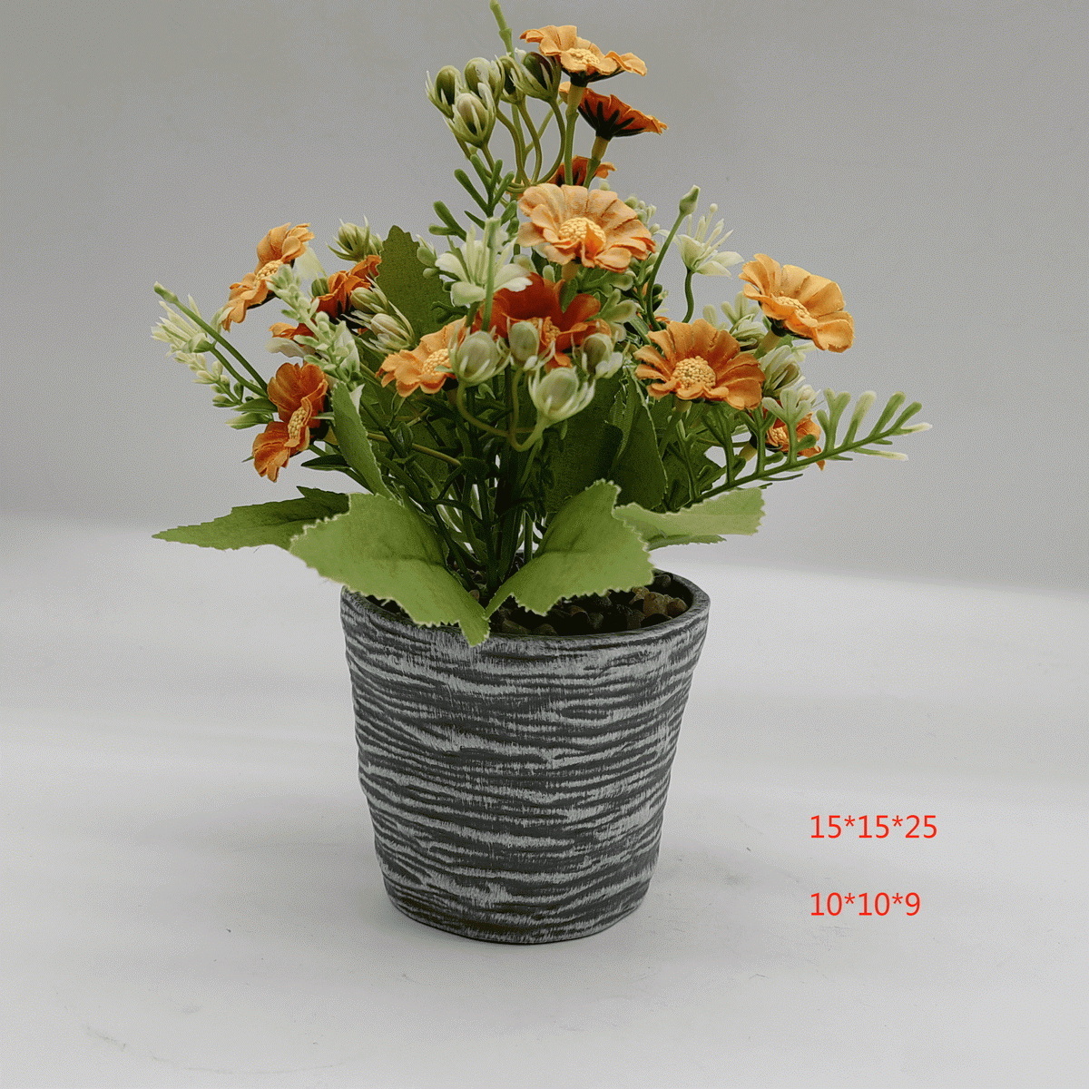 Modern Design Artificial Potted Small Daisy with Glazed Ceramic Pot Indoor and Outdoor Decorative Plant for Floor Usage