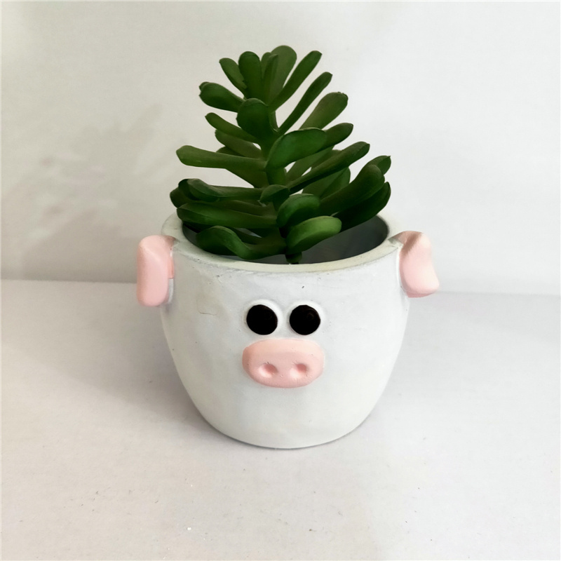 Modern Cement plant pot abstract tiger face simple personality matte sandblasting Nordic indoor garden green planter pot