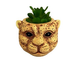 Modern Cement plant pot abstract tiger face simple personality matte sandblasting Nordic indoor garden green planter pot