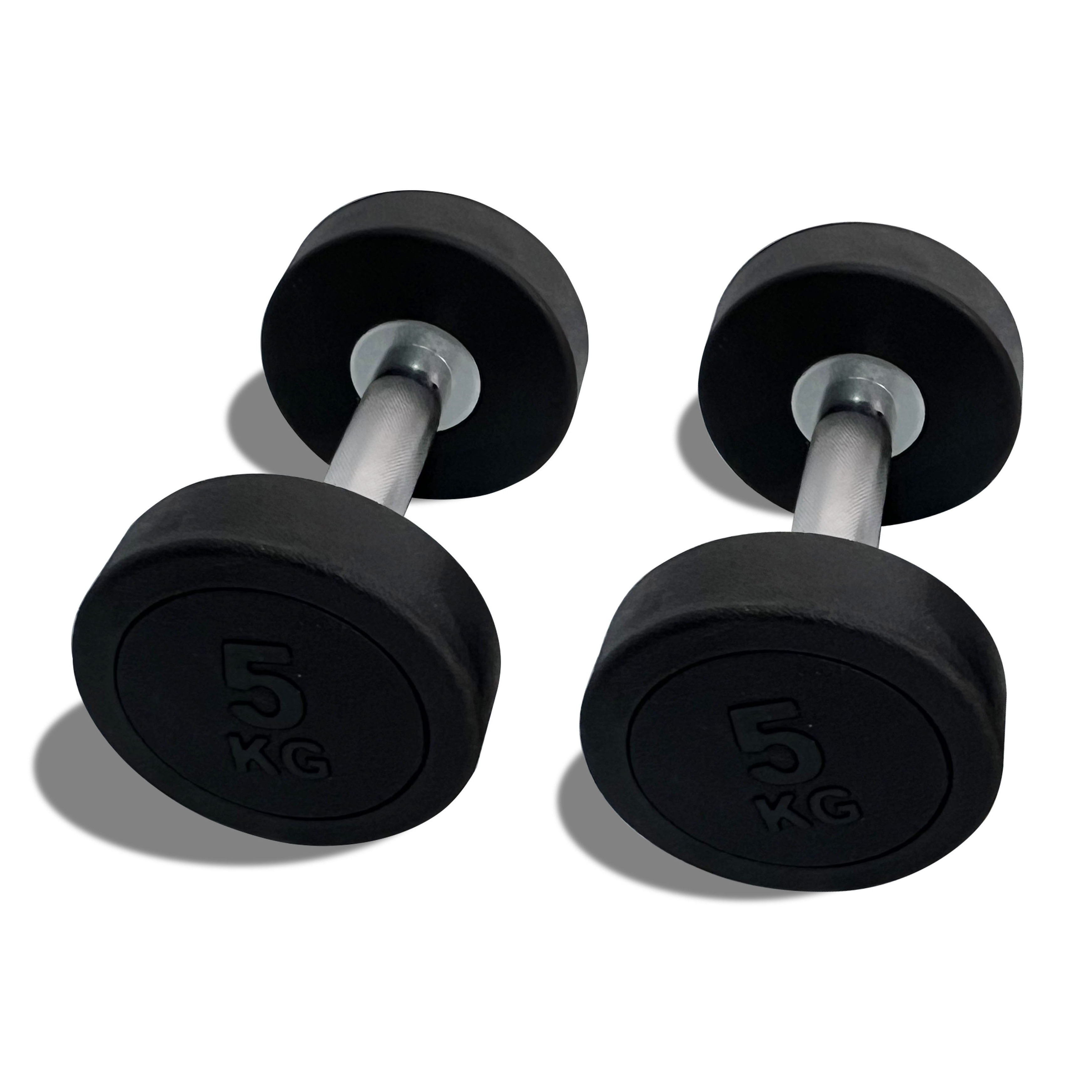 Commercial Free Weights Mancuernas Set Gym Equipment Fitness Black Urethane PU Round Dumbbell Rack