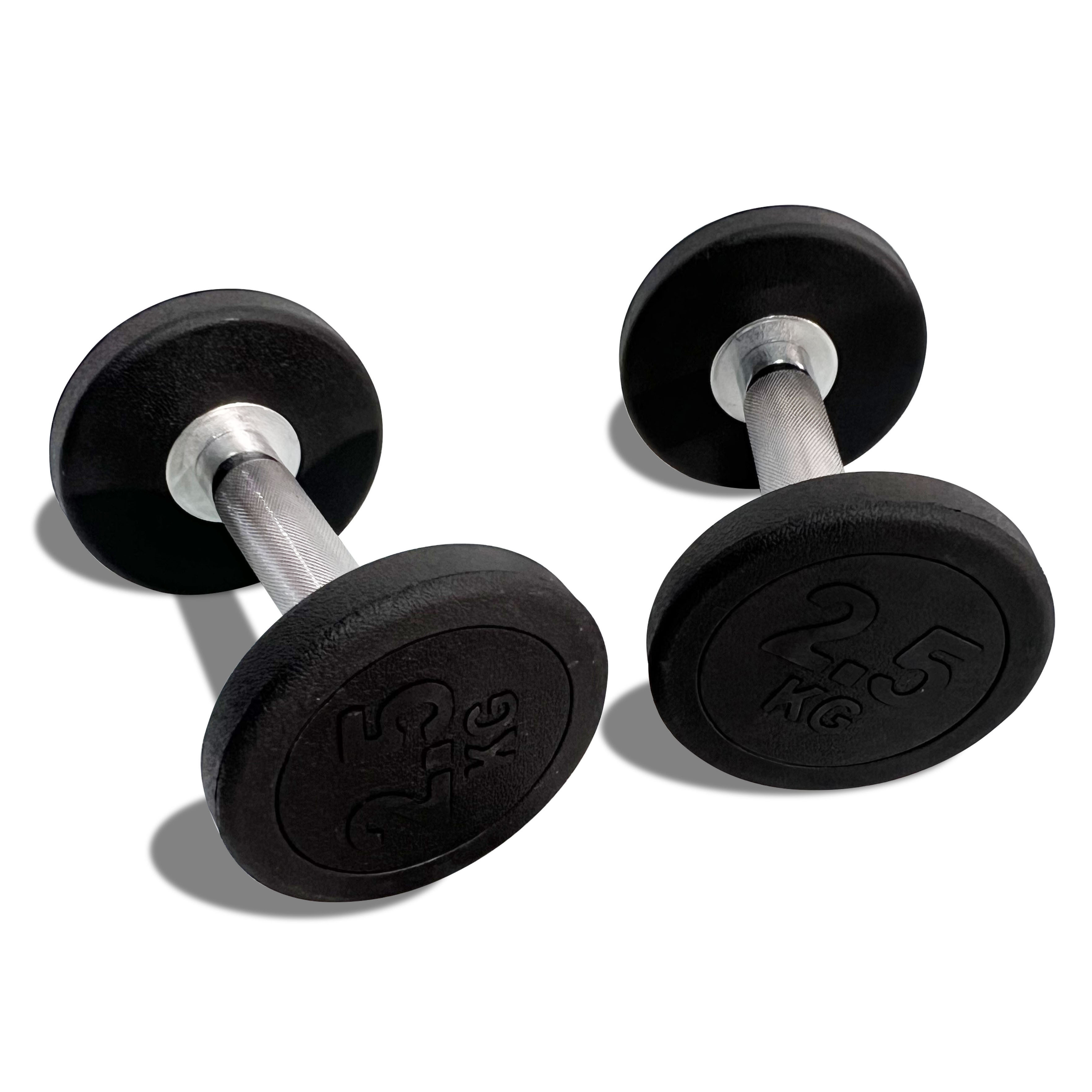 Commercial Free Weights Mancuernas Set Gym Equipment Fitness Black Urethane PU Round Dumbbell Rack