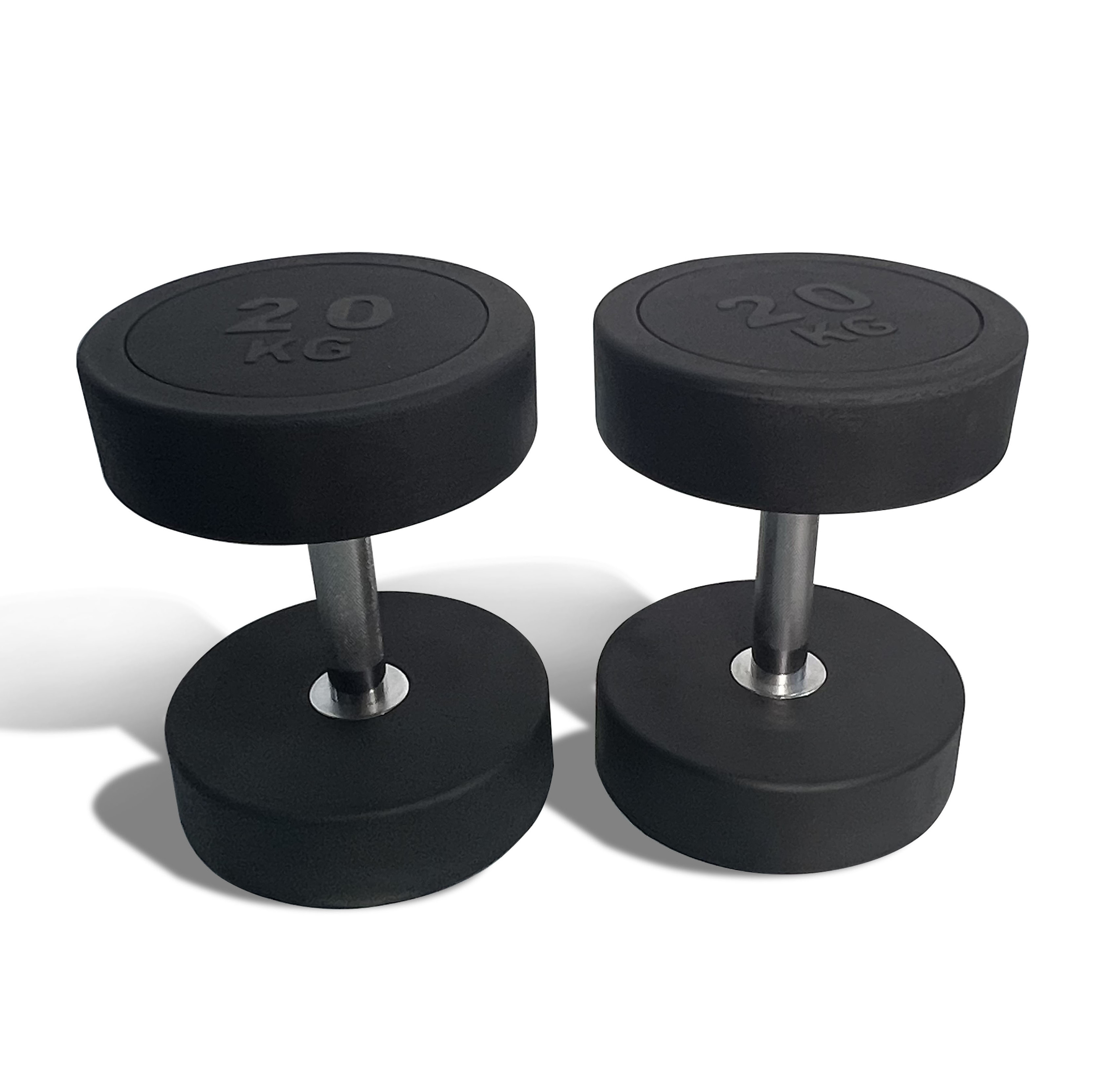 Commercial Free Weights Mancuernas Set Gym Equipment Fitness Black Urethane PU Round Dumbbell Rack