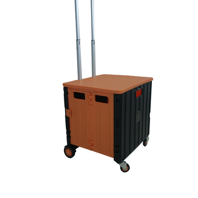 4 wheels Plastic  cart trolley  Foldable Shopping Trolleys Cart plastic folding rotate carts grocery boot box  collapsible