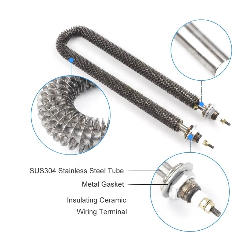 1.5kw 3kw 5kw Load bank forced finned tubular heater elements Customized U/W/I-shape