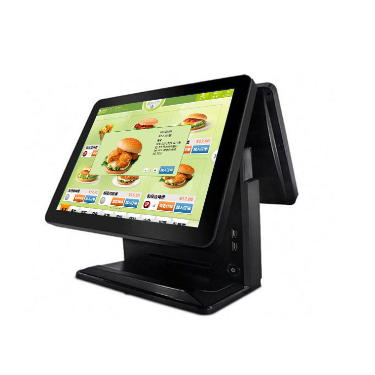 15 Inch All In One Pos Terminal Machine Double Sided Touch Screen Capacitive Touch Screen Pos System touch screen monitor