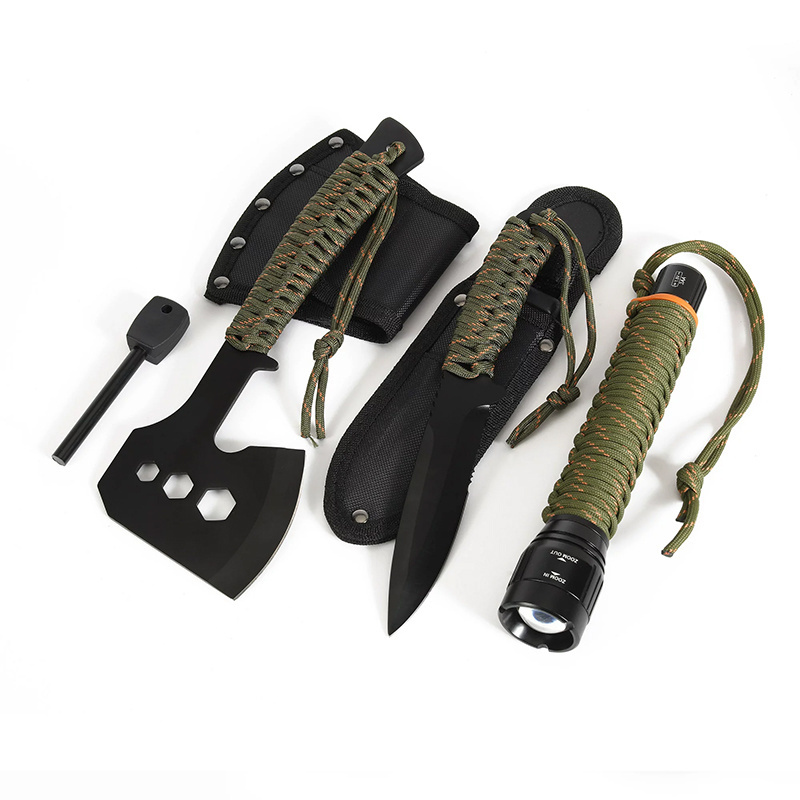 6 Piece Paracord Handle Camping Survival Tool Kit with 5