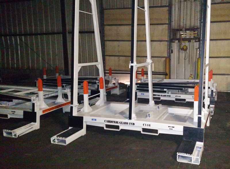 A frame glass stone transport storage  trolleys racks