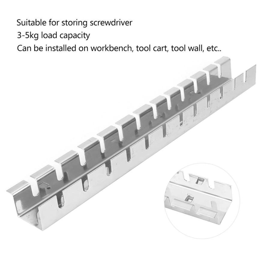 Wall Mounted Screwdriver Storage Rack Hook Garage Workshop Hardware Tool Organizer Galvanized Steel Hand Tool Hanging Rack