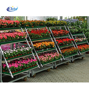 manufacturing flower pot display transportation flower trolley cart danish flower trolley