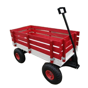 Durable outdoor wooden children garden tool cart