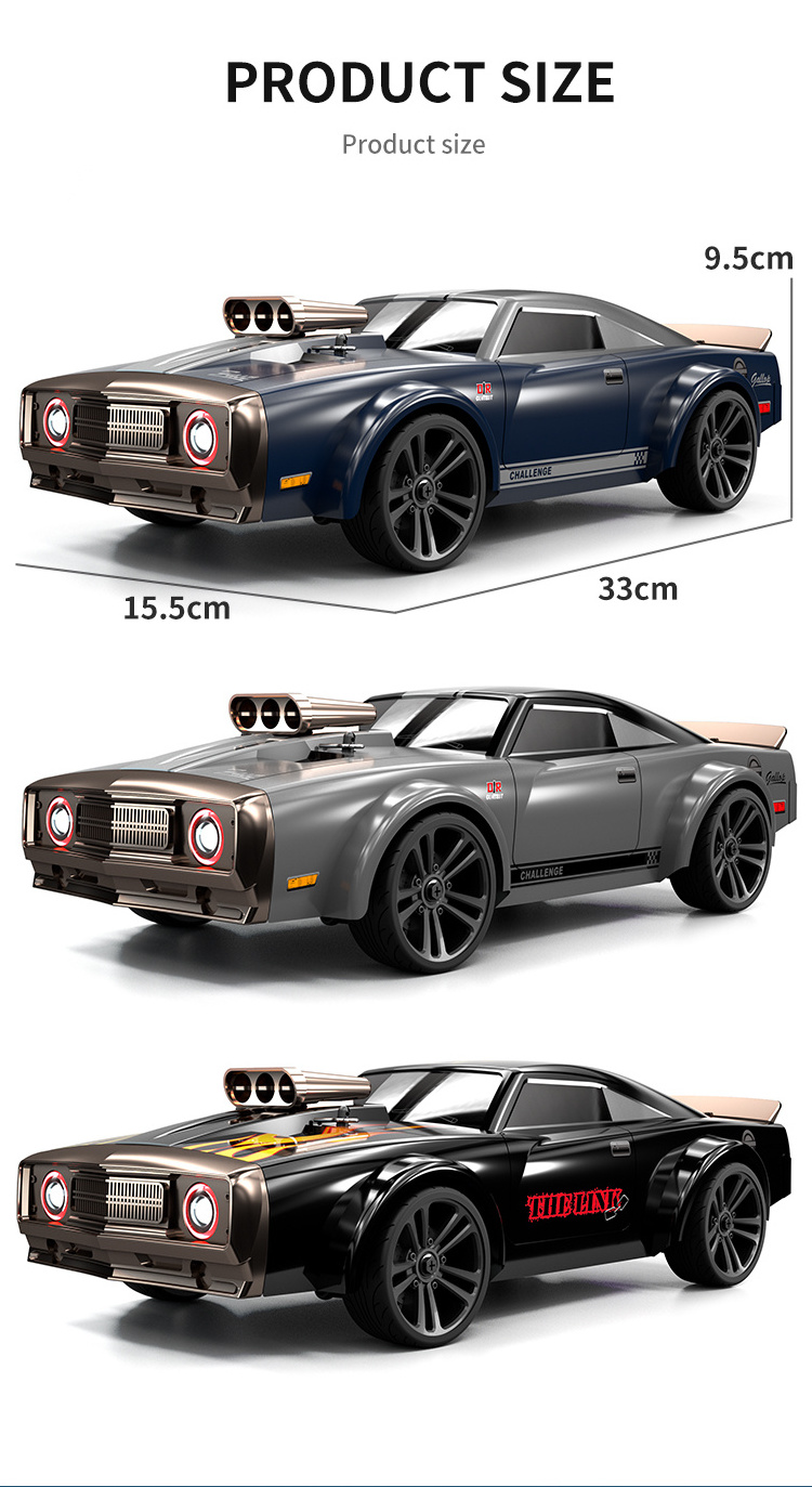 HOT SCY 16303 Q142 1/14 2.4G 4WD High Speed RTR Off-Road Drift Car RC Flat Running Muscle Car With Retro LED Light RC Cars