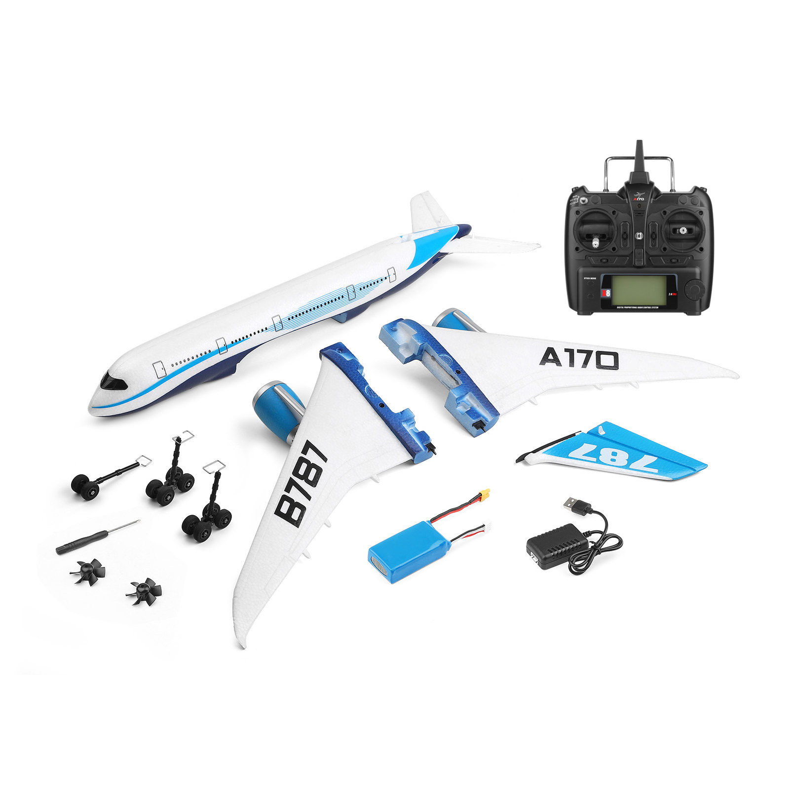 WLtoys XK A170 RC Airplane 660mm Wingspan 2.4GHz 4CH Remote Control Airplane 3D/6G Brushless Motor EPO Material Outdoor Drone