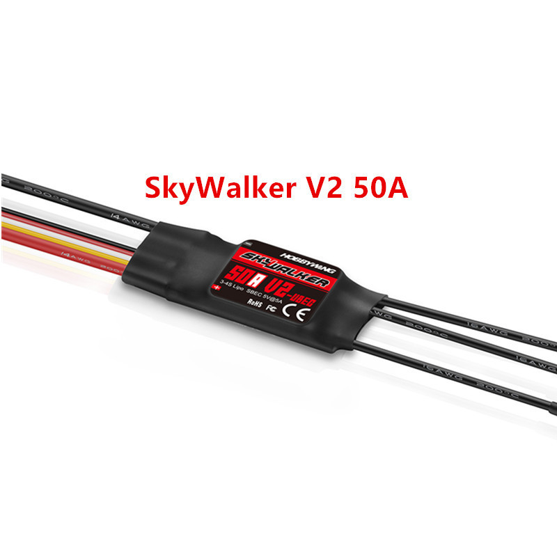 2023 Original Hobbywing SkyWalker V2 40A 50A 3-4S / 60A 80A 100A V2 3-6S LiPo 5V BEC ESC 96MHz 32-bit ARMMO For RC Airplane